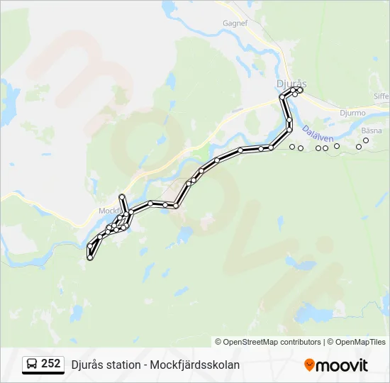 252 buss Linje karta