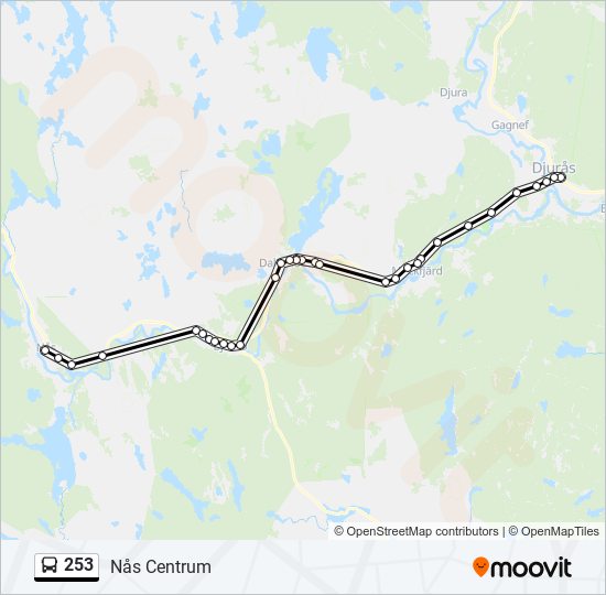253 Rutt: Tidtabeller, Hållplatser & Kartor - Nås Centrum (Uppdaterat)