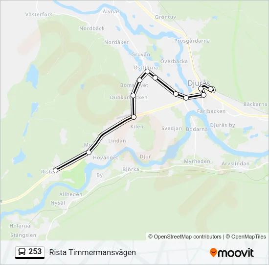 253 Bus Line Map