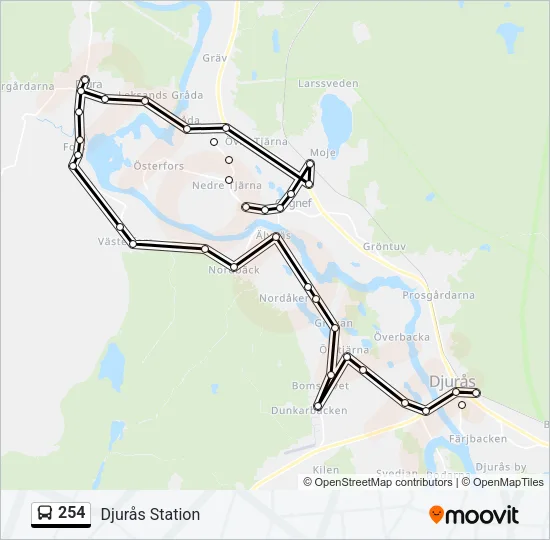 254 Bus Line Map