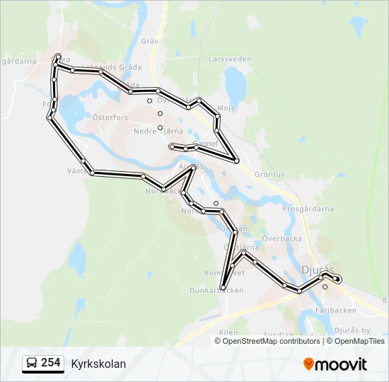 254 Bus Line Map