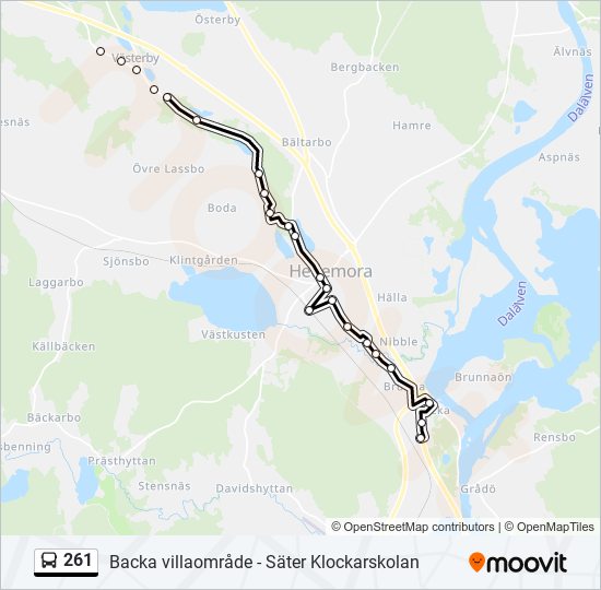 261 bus Line Map