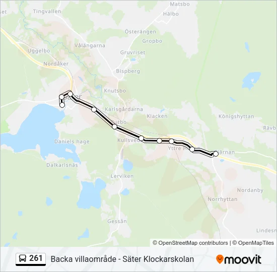 261 Bus Line Map