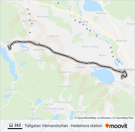 262 bus Line Map