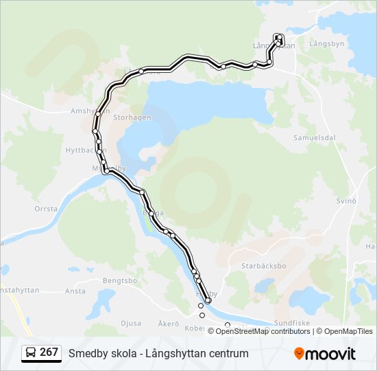 267 bus Line Map