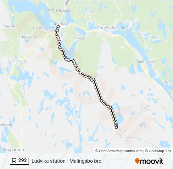 292 Bus Line Map