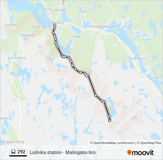 292 Bus Line Map
