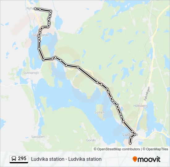 295 Bus Line Map