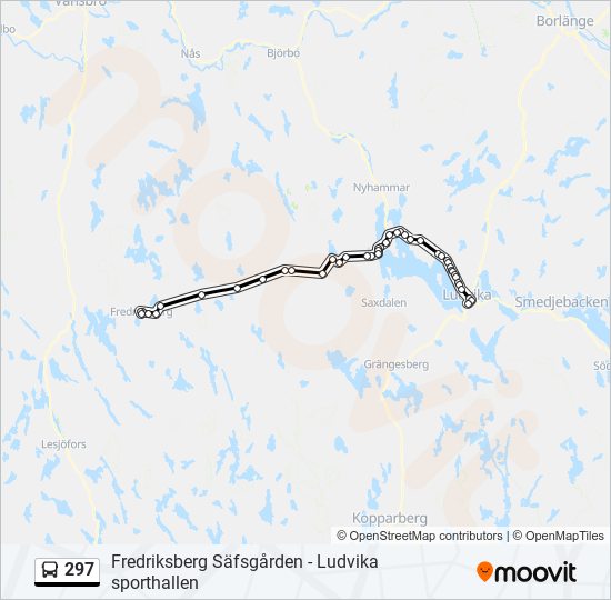 297 bus Line Map