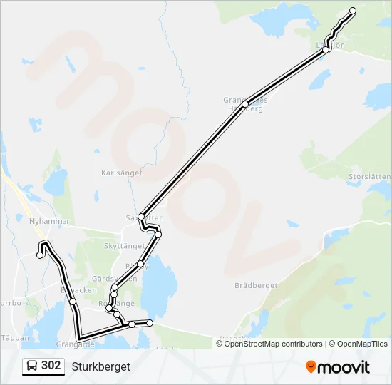 302 Bus Line Map