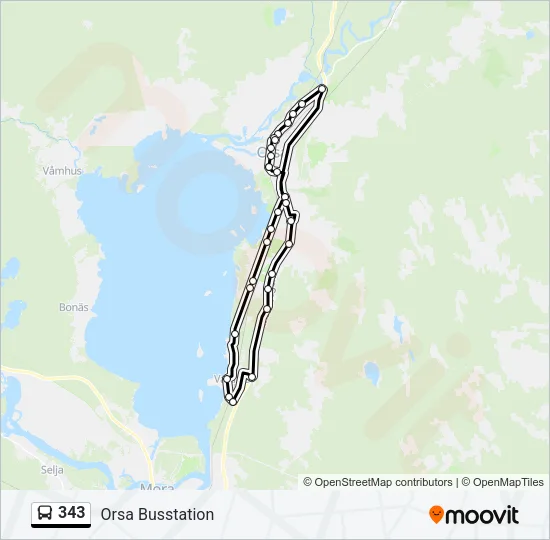 343 Bus Line Map