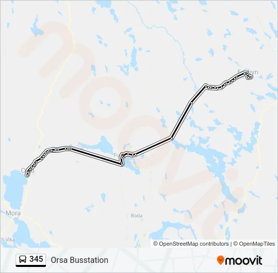 345 Bus Line Map
