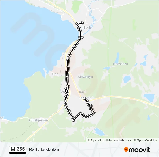 355 Bus Line Map