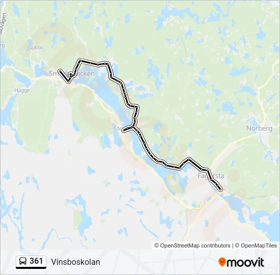 361 Bus Line Map
