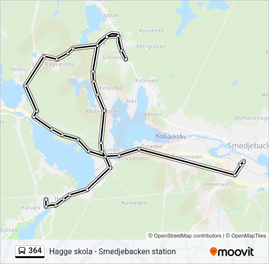 364 Bus Line Map