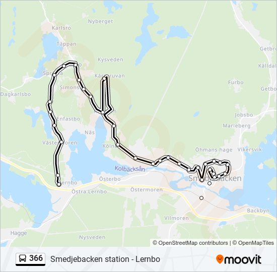 366 bus Line Map