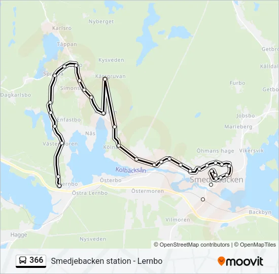 366 Bus Line Map