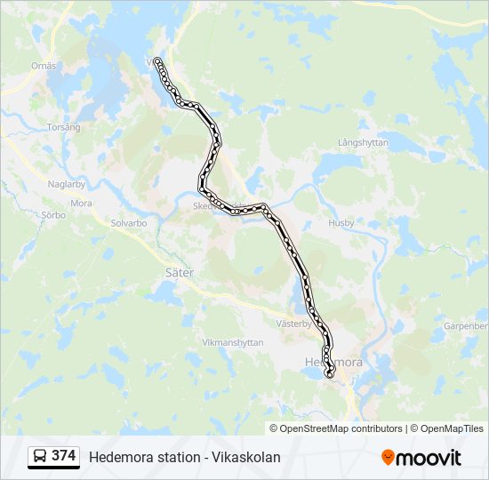 374 bus Line Map