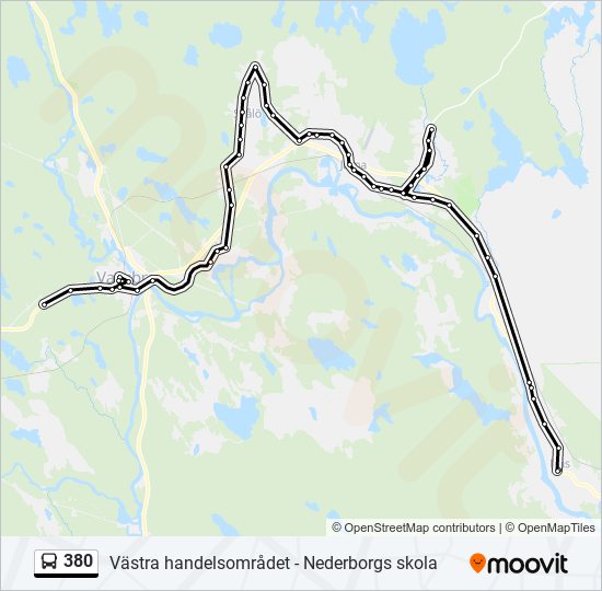 380 bus Line Map