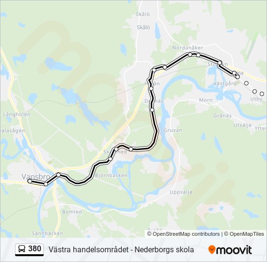 380 bus Line Map