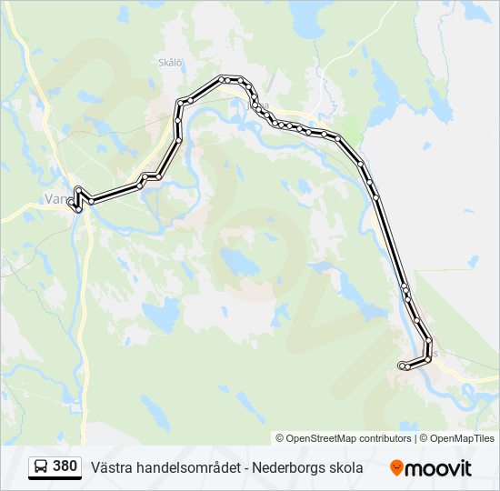 380 bus Line Map