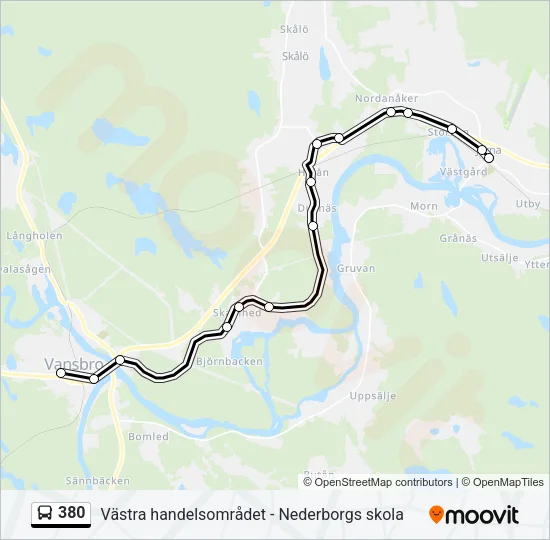 380 Bus Line Map