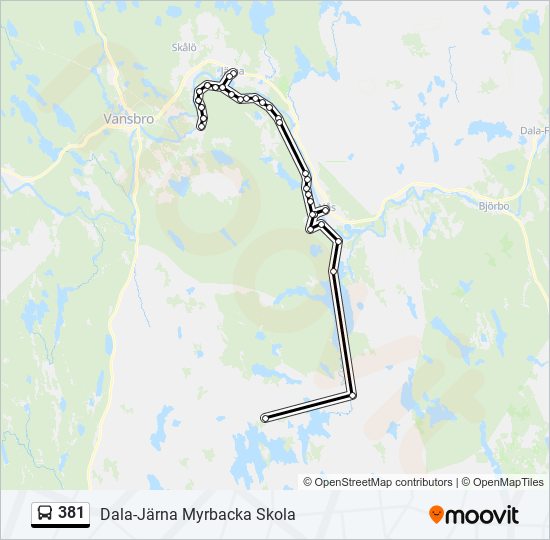 381 bus Line Map