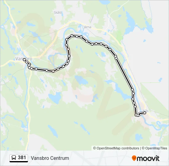381 Bus Line Map