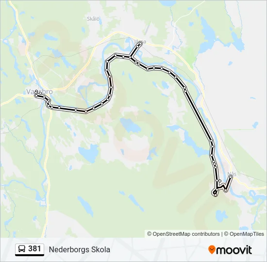 381 Bus Line Map