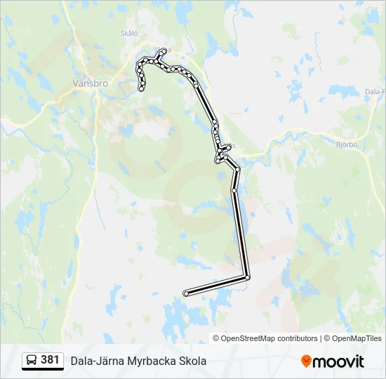 381 Bus Line Map