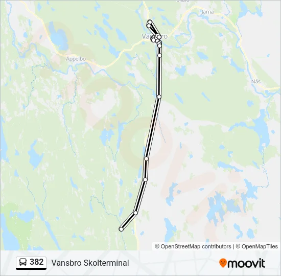 382 Bus Line Map