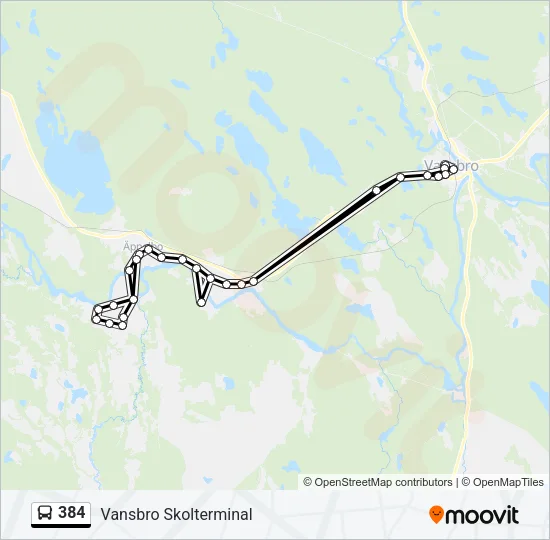 384 Bus Line Map