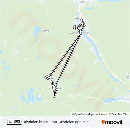 393 Bus Line Map