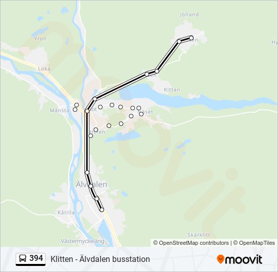 394 bus Line Map