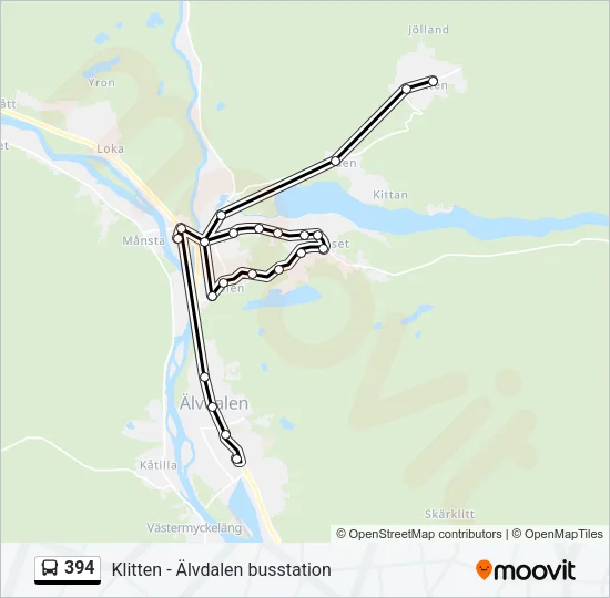 394 Bus Line Map