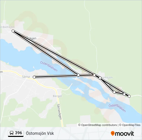 396 Bus Line Map