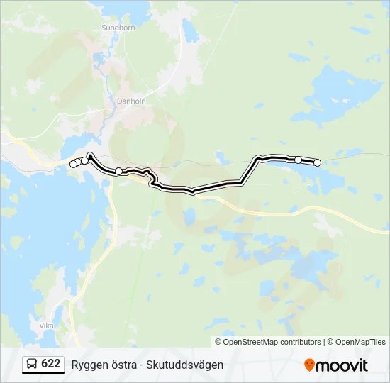 622 Bus Line Map