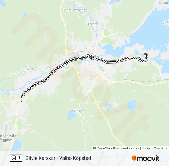 1 Bus Line Map