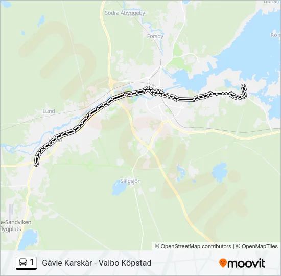 1 Bus Line Map