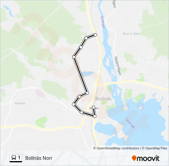 1 Bus Line Map