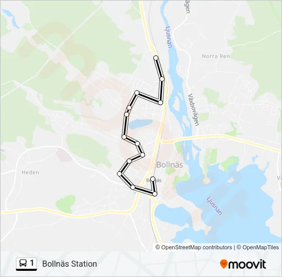 1 Bus Line Map