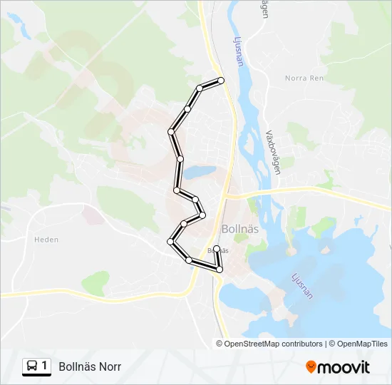 1 Bus Line Map