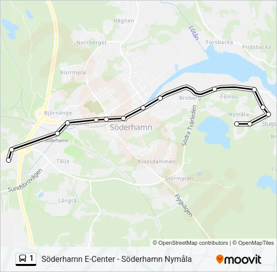 1 Bus Line Map