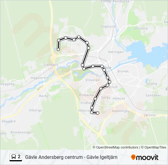 2 Bus Line Map