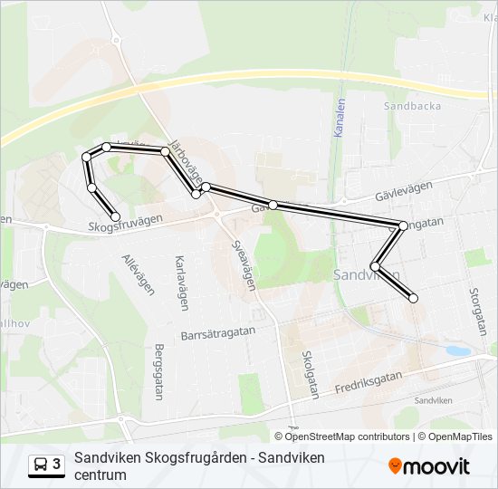 3 bus Line Map