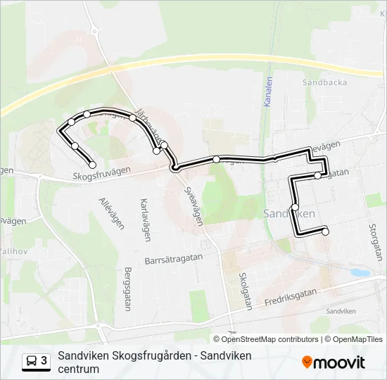 3 Bus Line Map