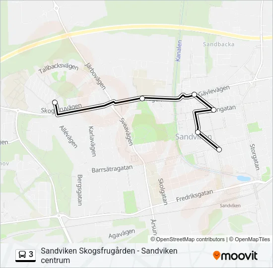3 Bus Line Map