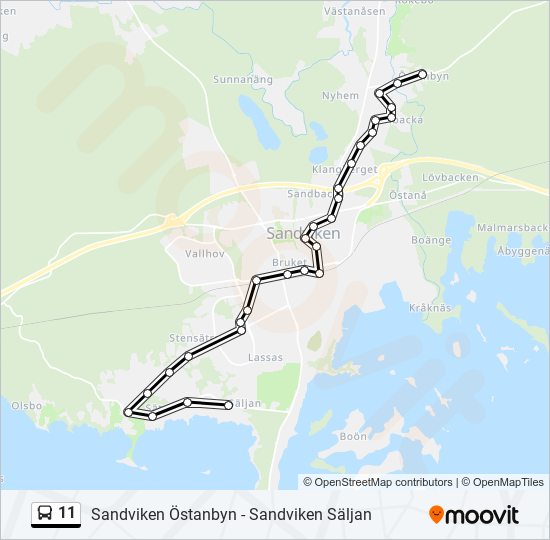 11 bus Line Map