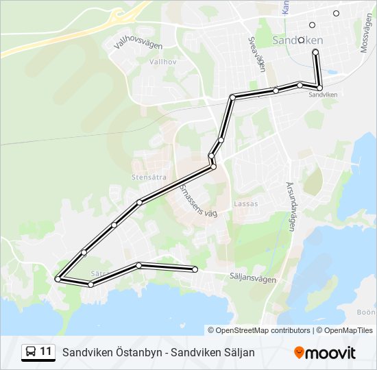 11 bus Line Map