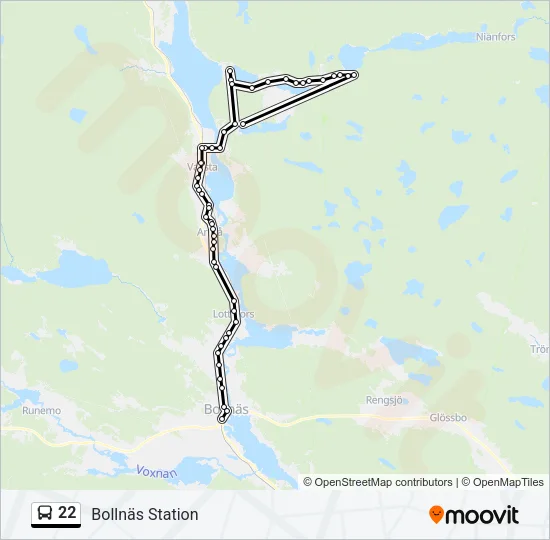 22 Bus Line Map